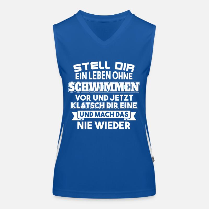 Leben ohne Schwimmen Funktionelles Kontrast-Tank Top für Frauen