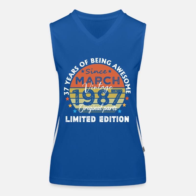 37 Years Old Made In 1987 Vintage March 1987 Women's Functional Contrast Tank Top