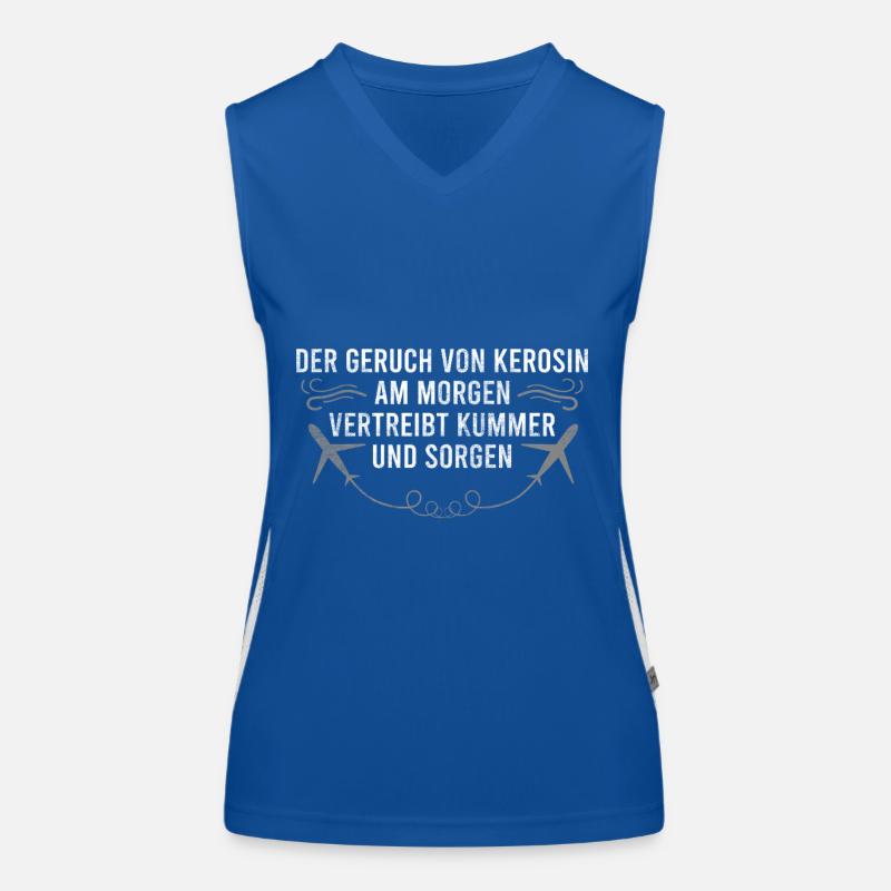 Flugzeug Fan Spruch Funktionelles Kontrast-Tank Top für Frauen