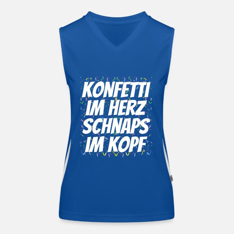 Karneval Konfetti Spruch Funktionelles Kontrast-Tank Top für Frauen