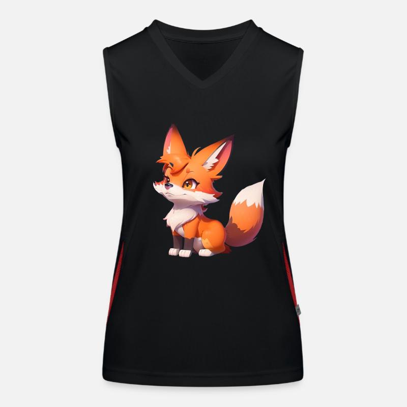 Entzückender Chibi Fuchs Funktionelles Kontrast-Tank Top für Frauen
