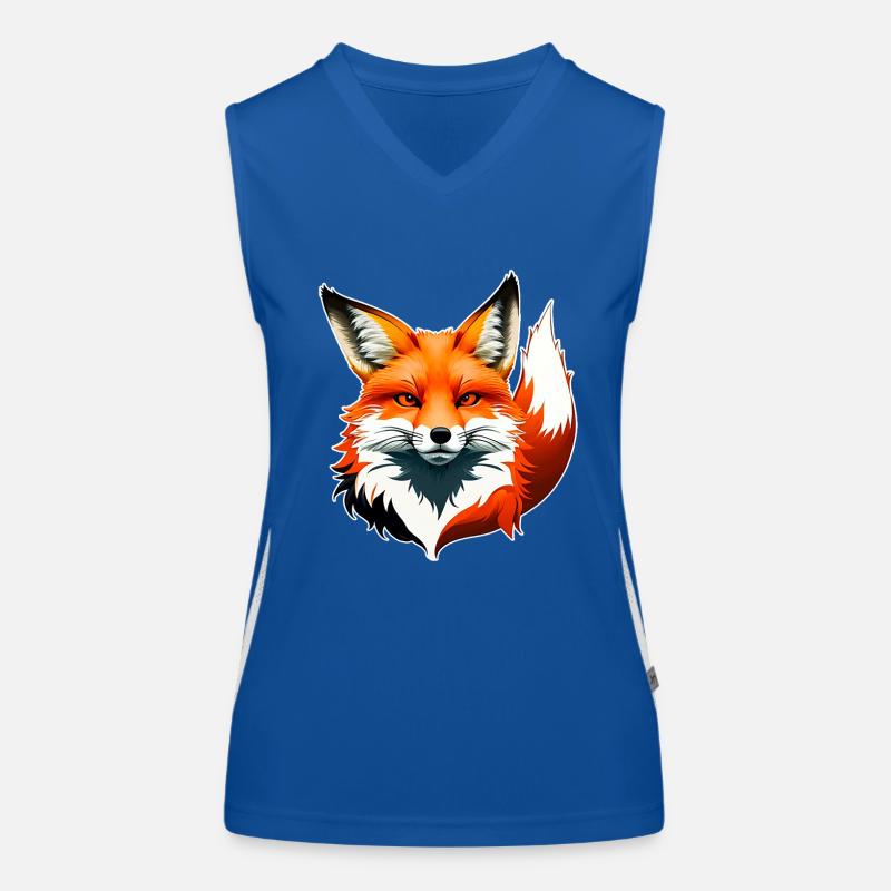Tête de renard sauvage élégante avec sétaire Débardeur respirant contrasté Femme