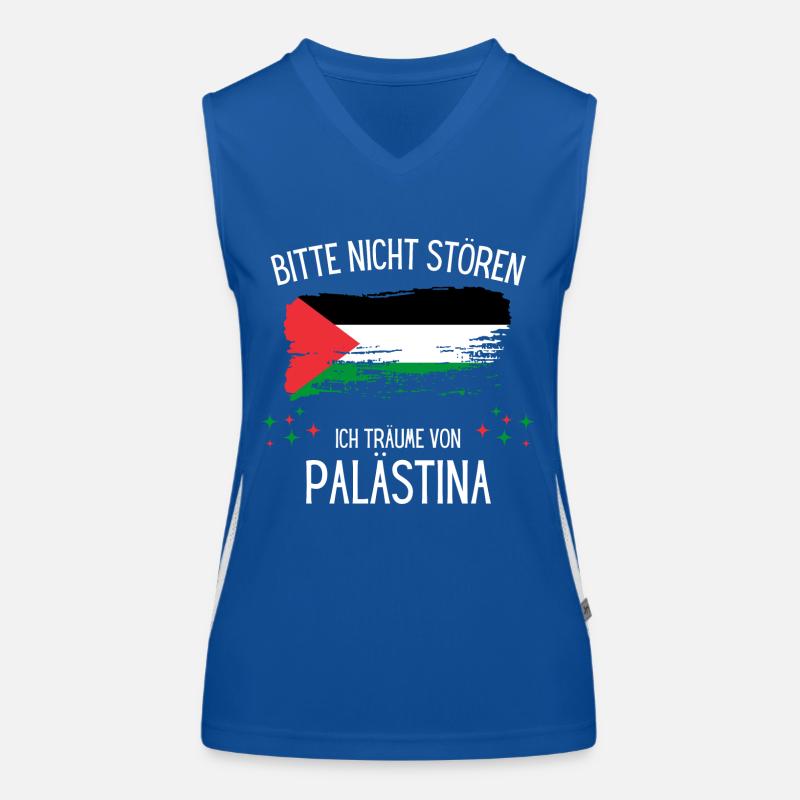 Bitte Nicht Stören Ich Träume Von Palästina Funktionelles Kontrast-Tank Top für Frauen