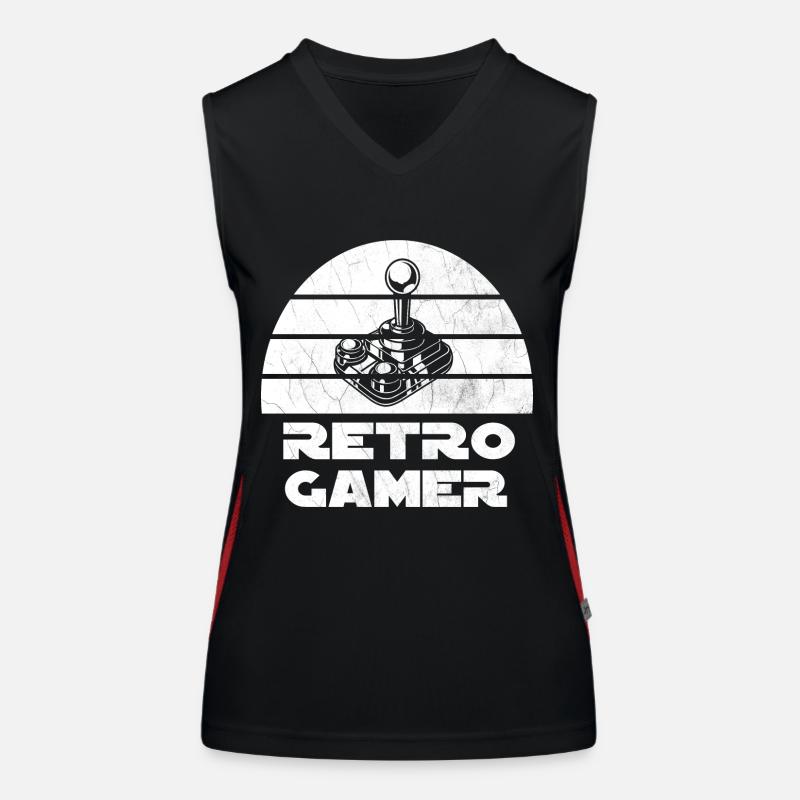 Retro Gamer Design avec joystick Débardeur respirant contrasté Femme