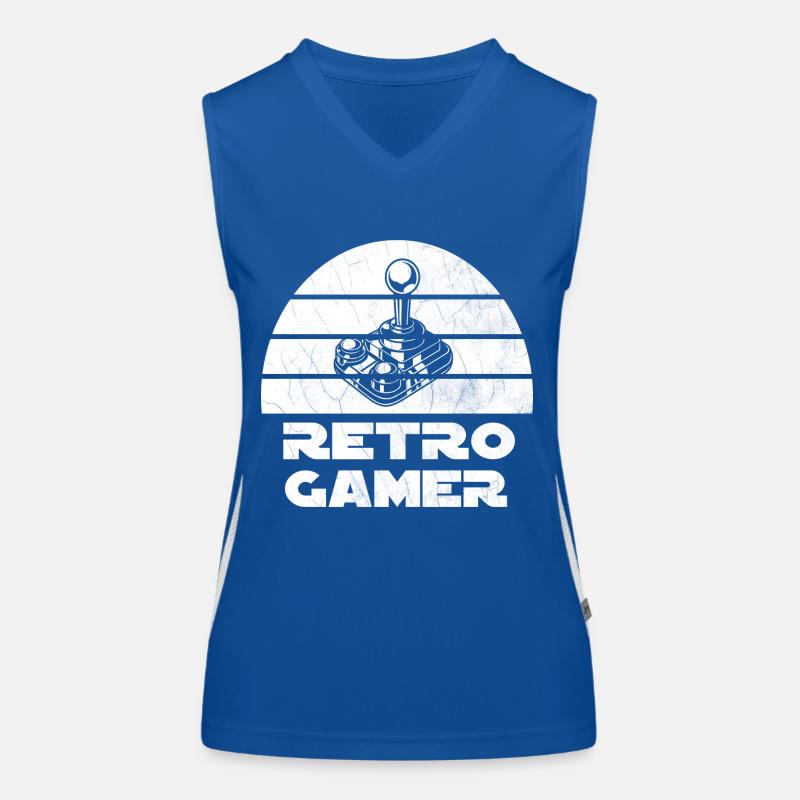 Retro Gamer Design mit Joystick Funktionelles Kontrast-Tank Top für Frauen