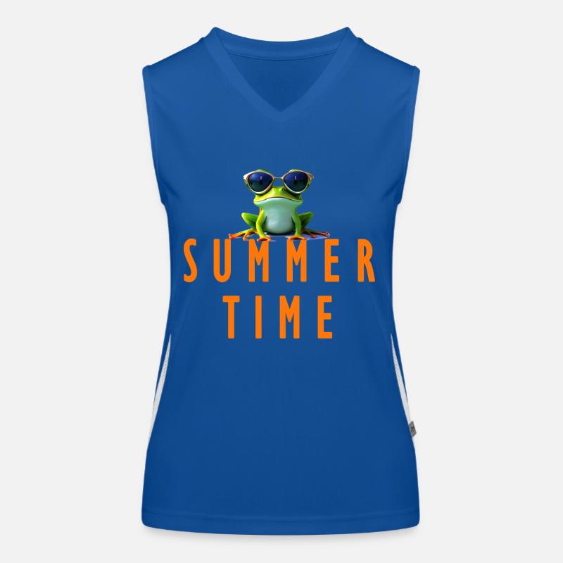 frog summer time Funktionelles Kontrast-Tank Top für Frauen