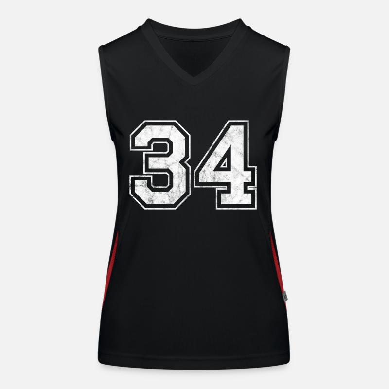 Number 34 Women's Functional Contrast Tank Top