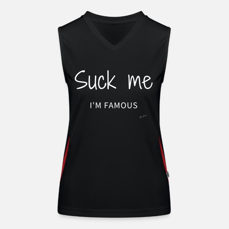 Suck me I'm famous Blanc Débardeur respirant contrasté Femme
