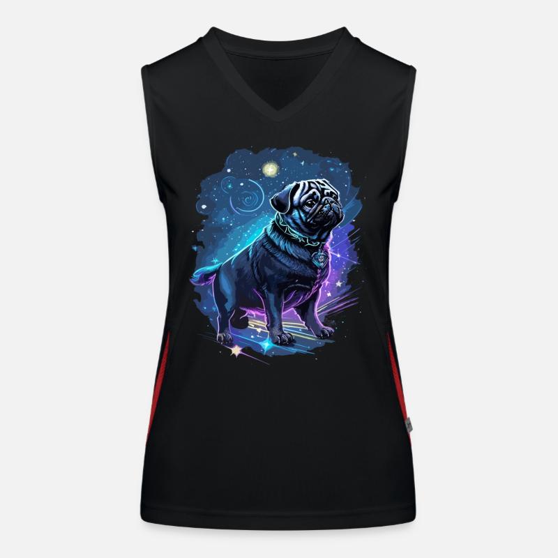 mythischer Mops Hund Funktionelles Kontrast-Tank Top für Frauen