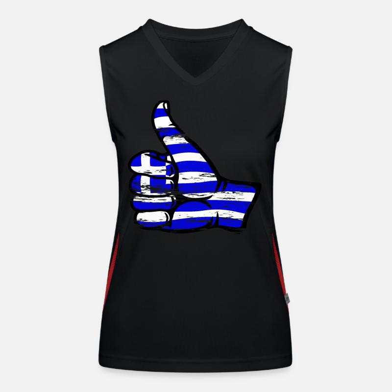 Drapeau de la Grèce OK Symbole utilisé Débardeur respirant contrasté Femme