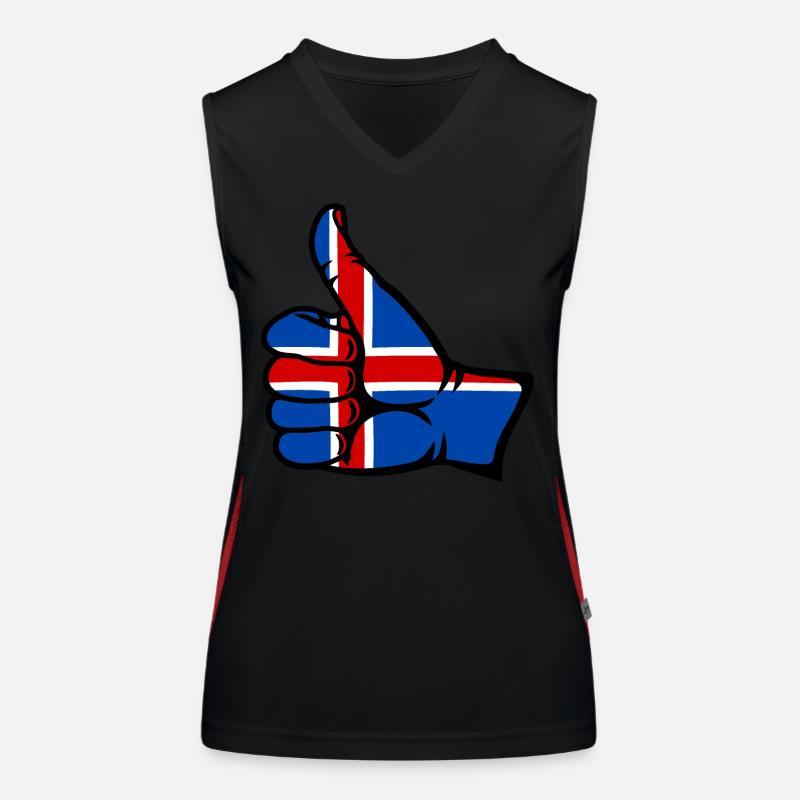 Drapeau de l’Islande Tout effacer l’icône Débardeur respirant contrasté Femme