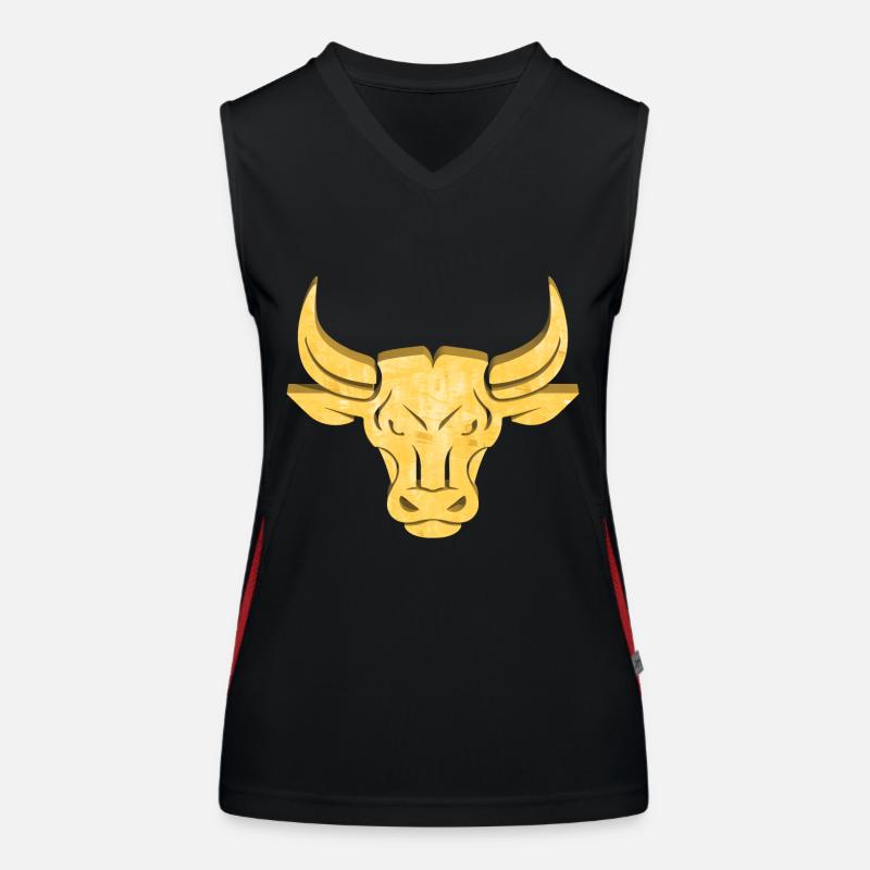 Goldener Stier | Sternzeichen Stier Funktionelles Kontrast-Tank Top für Frauen