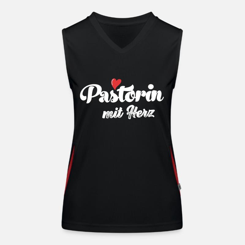 Pastorin mit Herz Pfarrerin Pastor Geschenk Kirche Funktionelles Kontrast-Tank Top für Frauen