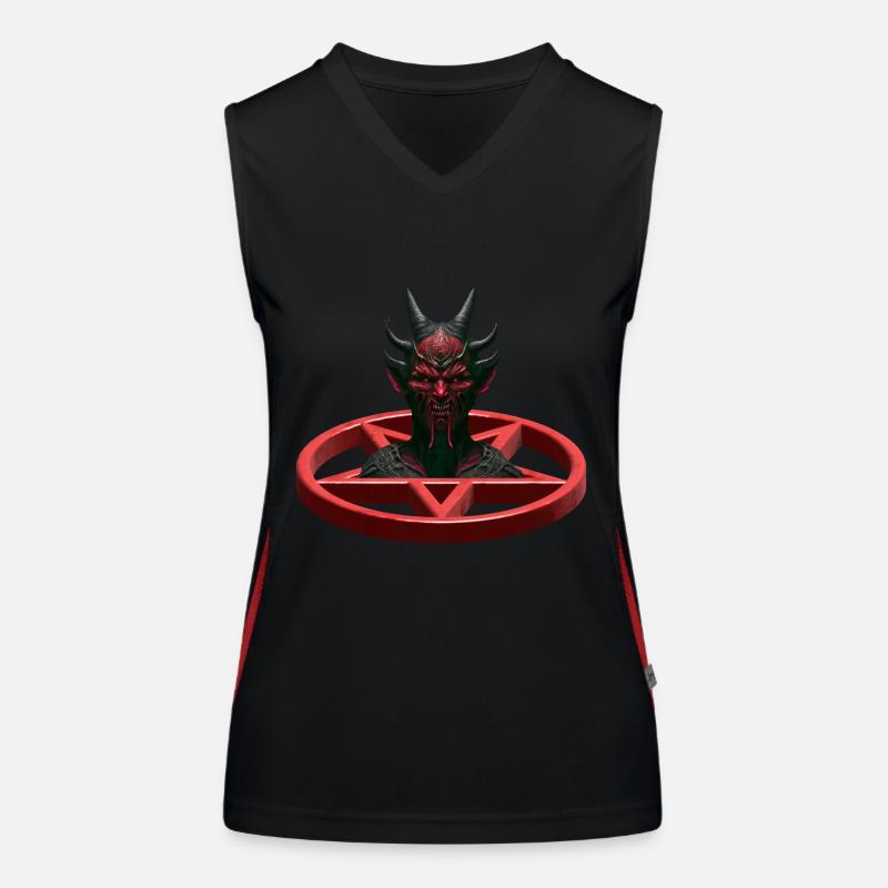 Devil Pentagram Satan Horreur Débardeur respirant contrasté Femme