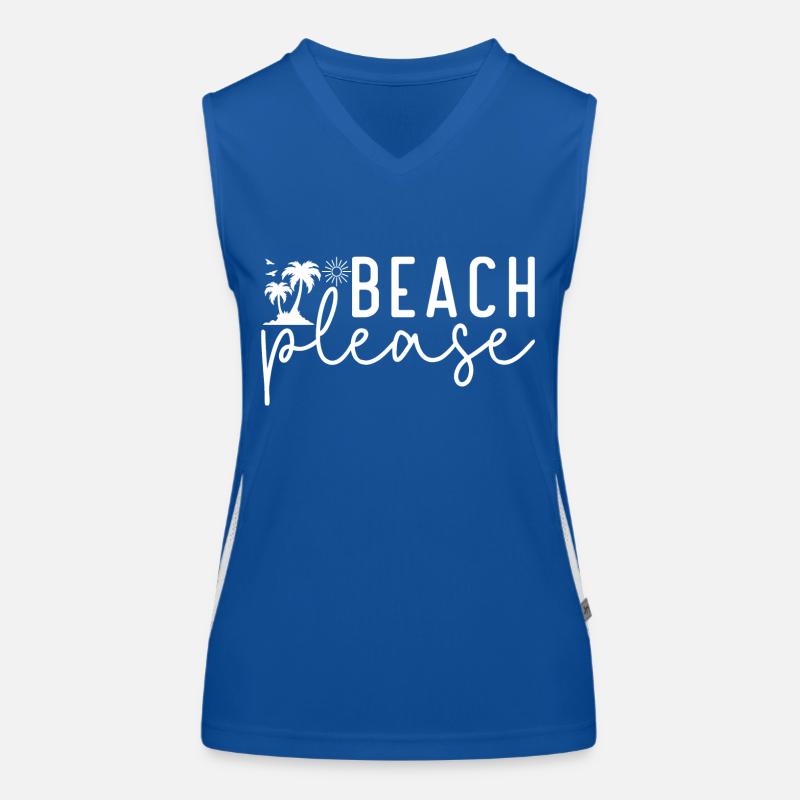 Plage s’il vous plaît, Palmiers, Plage, Eté, Mer, Vacances Débardeur respirant contrasté Femme
