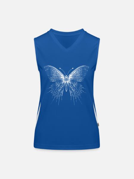 Schmetterling im Ascii Code - Funktionelles Kontrast-Tank Top für Frauen - Royal/Weiß - Vorne