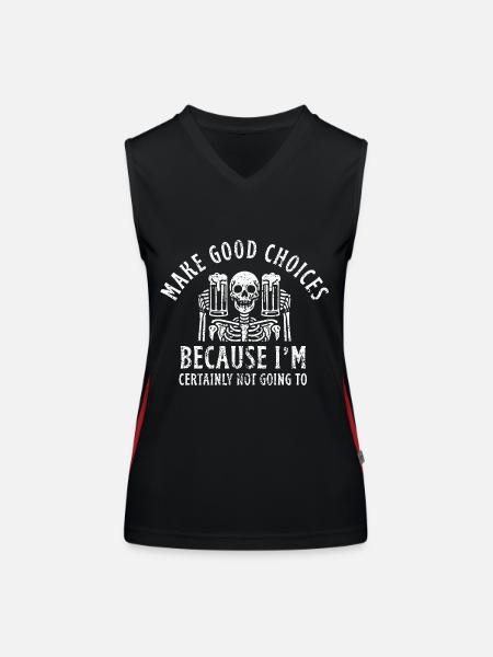 Treffen Sie gute Entscheidungen - Funktionelles Kontrast-Tank Top für Frauen - Schwarz/Rot - Vorne