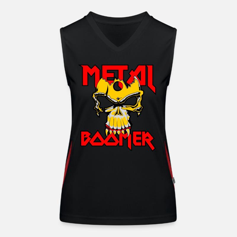 Heavy Metal Boomer Skull and Bones Women's Functional Contrast Tank Top