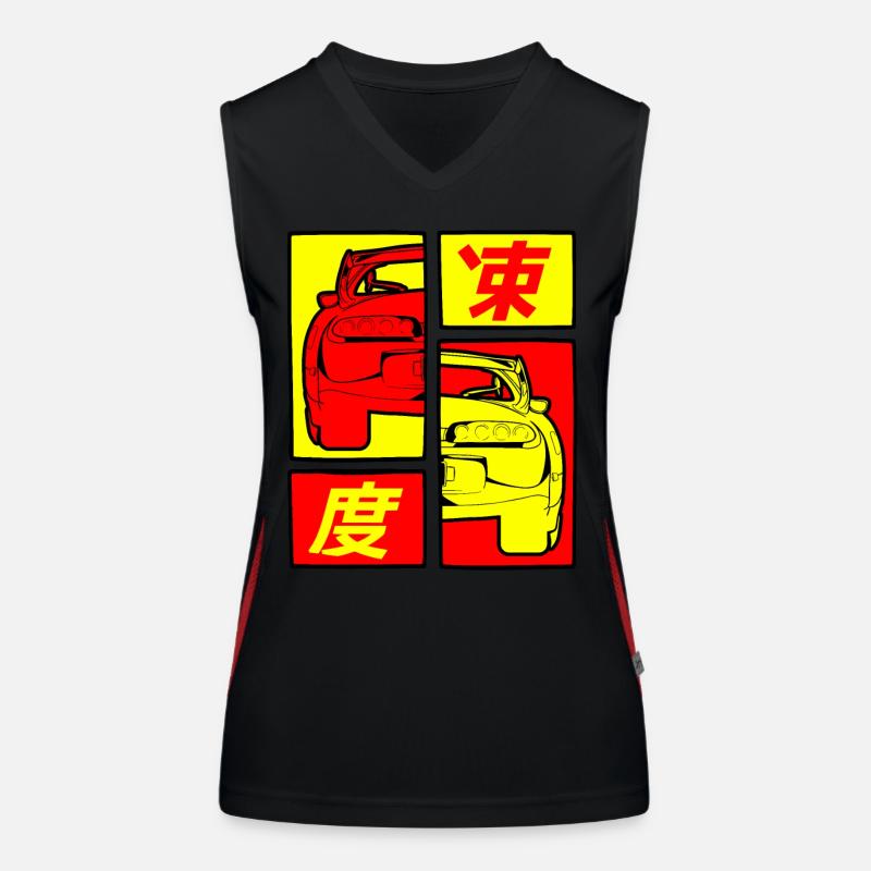 Comic Strips japan jdm legend - supra Women's Functional Contrast Tank Top