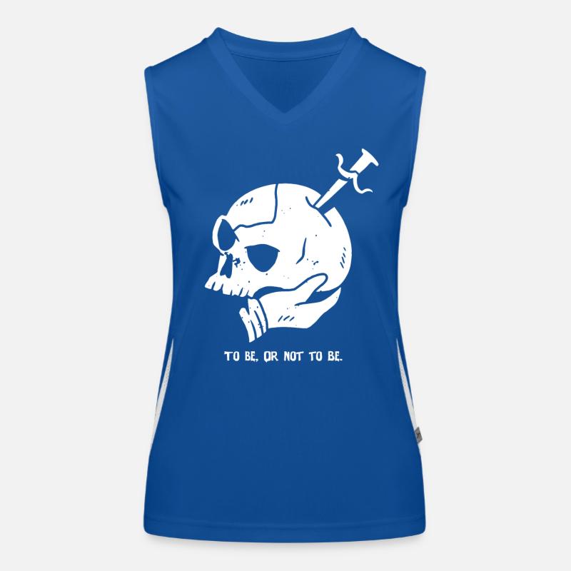 Skull with Dagger and Hamlet Quote Women's Functional Contrast Tank Top