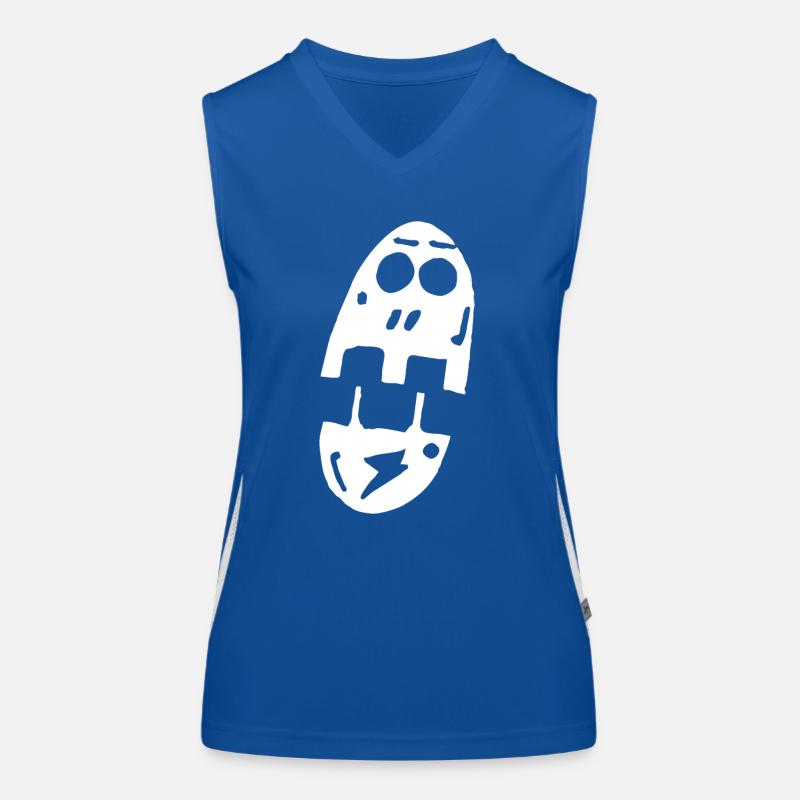 Blitz Schädel mit langem Gesicht Totenkopf Funktionelles Kontrast-Tank Top für Frauen