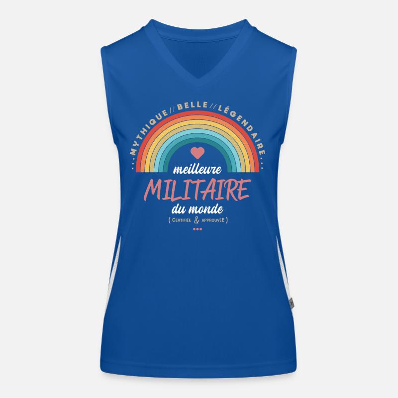 Meilleure militaire du monde Débardeur respirant contrasté Femme