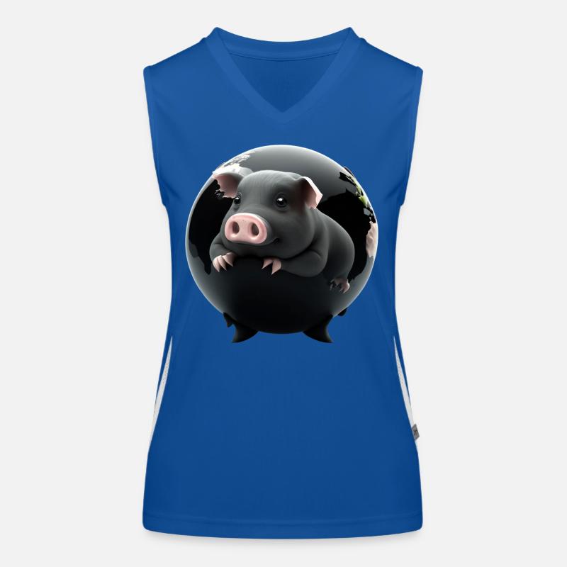 Pig into the globe Women's Functional Contrast Tank Top
