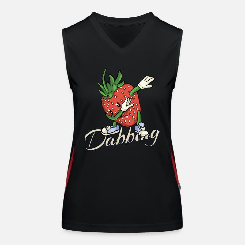 Erdbeere Dabbing Obst Sommer Tanz Funktionelles Kontrast-Tank Top für Frauen