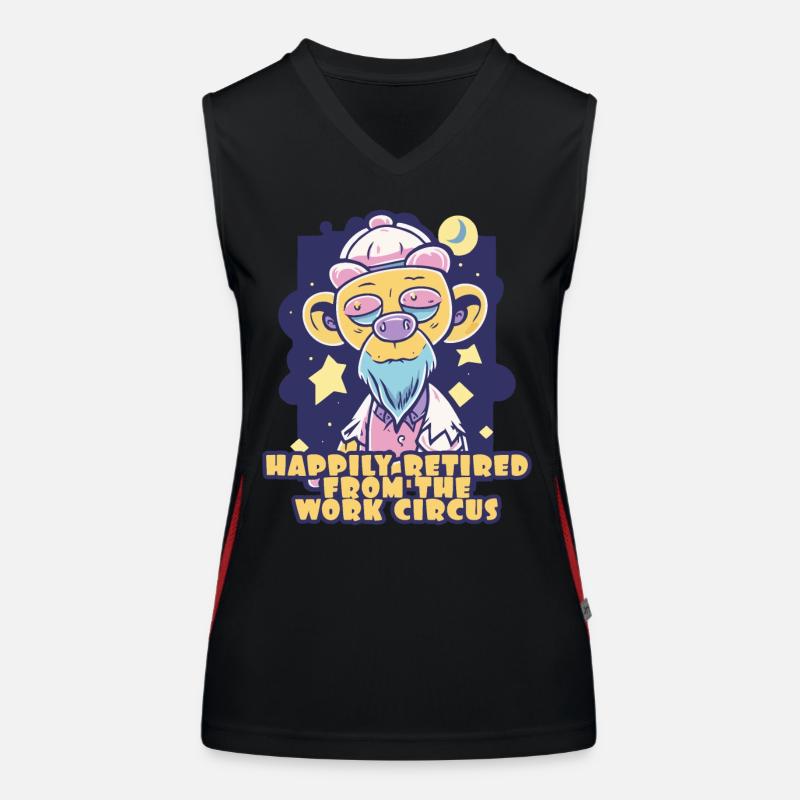 happy retired after work circus Women's Functional Contrast Tank Top