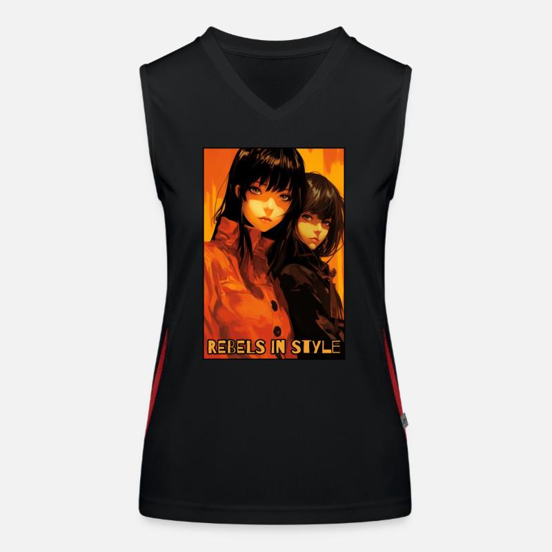 Rebellen mit Stil: Anime-Mädchen Funktionelles Kontrast-Tank Top für Frauen