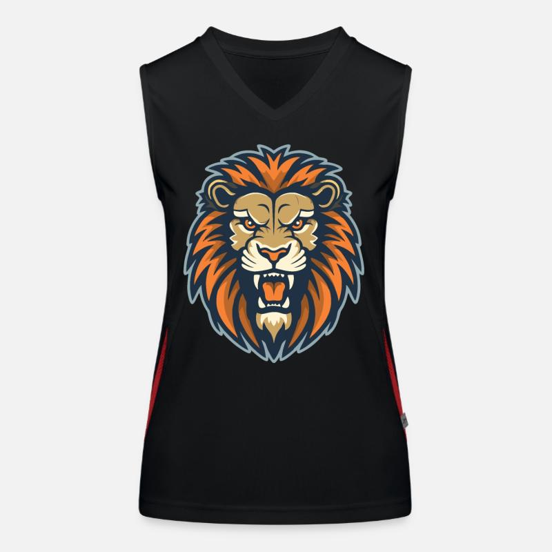 Ein brüllender Löwe Funktionelles Kontrast-Tank Top für Frauen