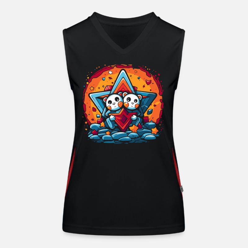Zwei liebevolle Bären Funktionelles Kontrast-Tank Top für Frauen