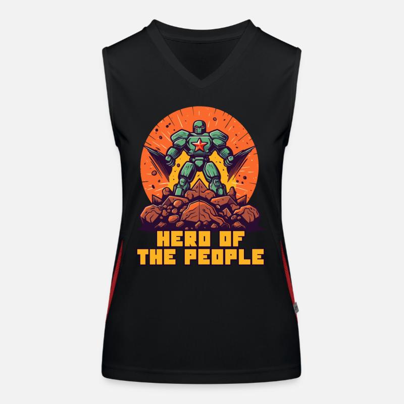 Cartoon Comic, Held des Volkes Funktionelles Kontrast-Tank Top für Frauen
