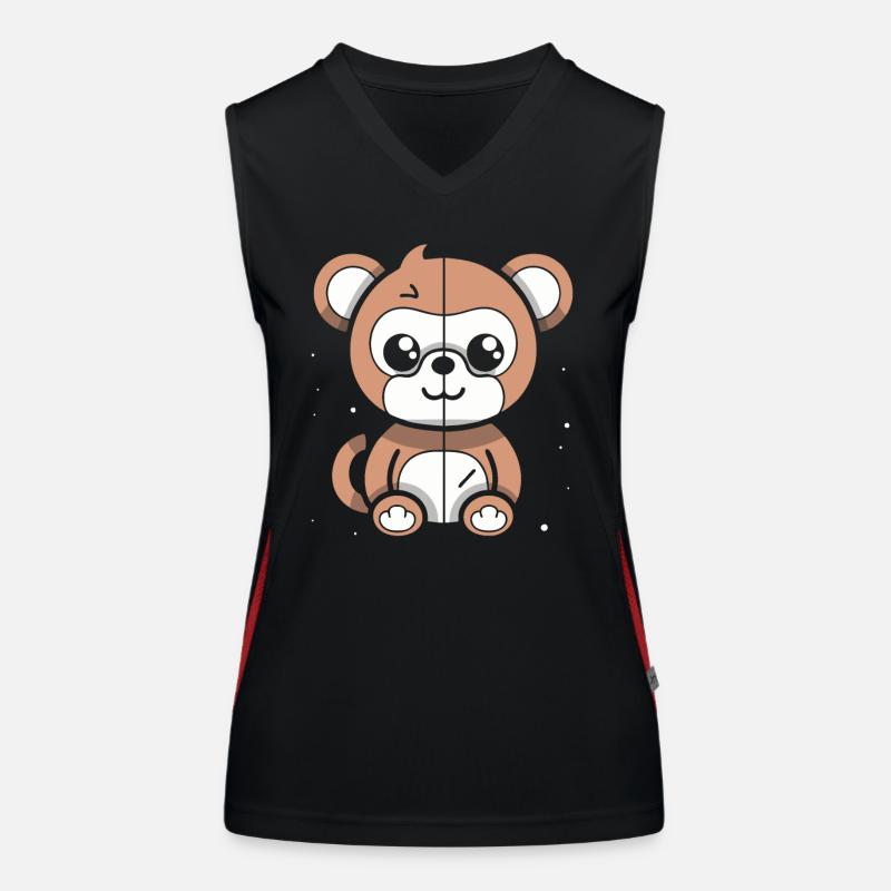 A cute, artsy space bear Women's Functional Contrast Tank Top