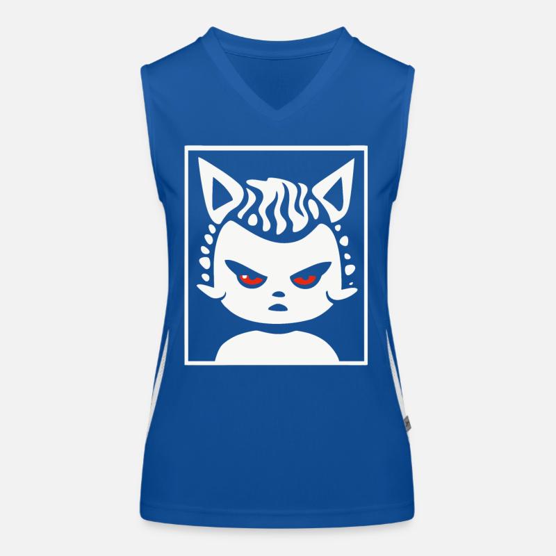 Rundliche moppeliges Katzen Mädchen Funktionelles Kontrast-Tank Top für Frauen