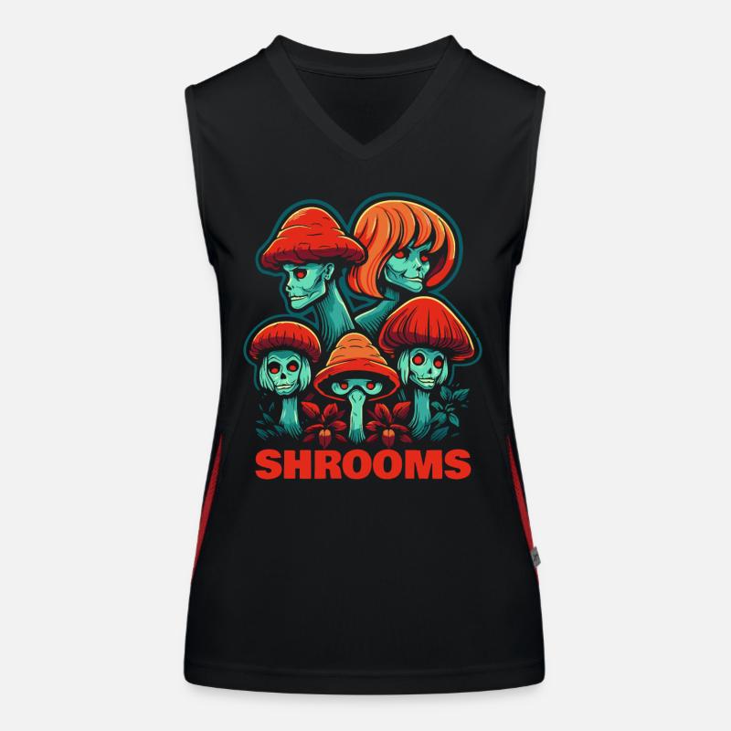 Pilzköpfe des Horror Pilze Wald Funktionelles Kontrast-Tank Top für Frauen