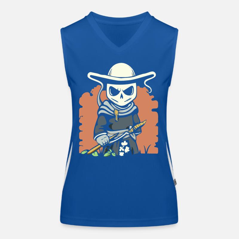 Cartoon Anime Manga Grim Reaper Samurai Women's Functional Contrast Tank Top