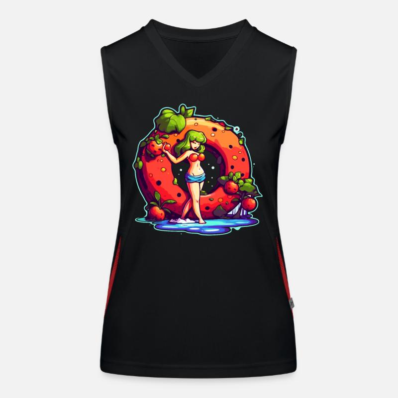 Fruchtiger Saftiger Donut Funktionelles Kontrast-Tank Top für Frauen