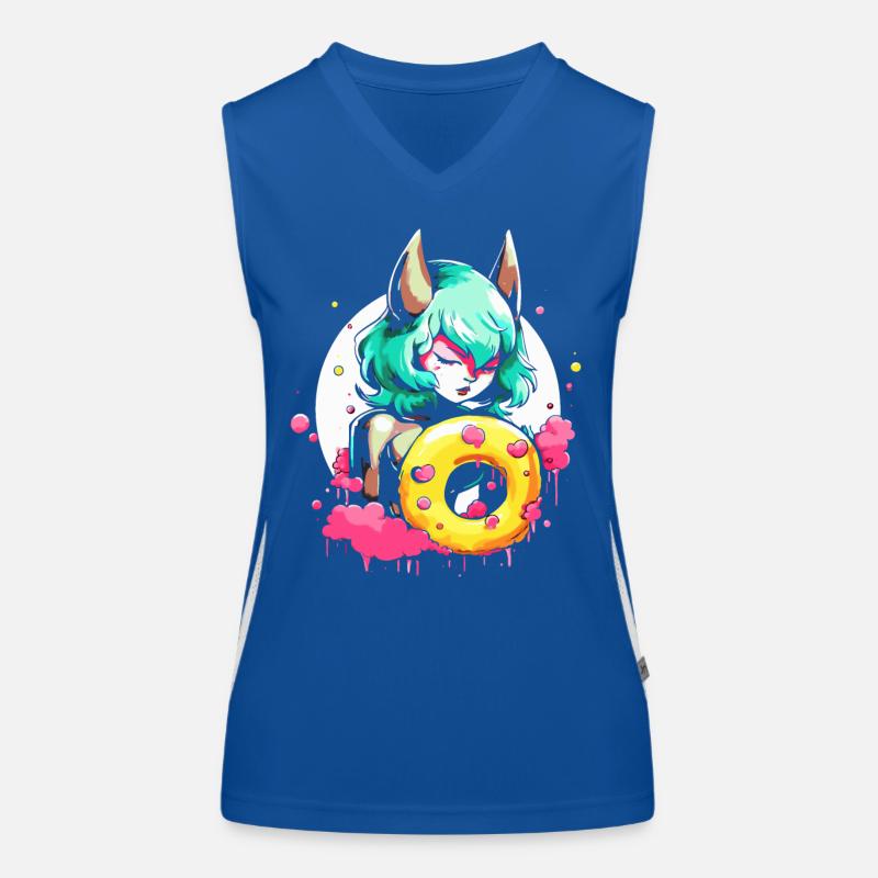 La diablesse du beignet glacé Débardeur respirant contrasté Femme