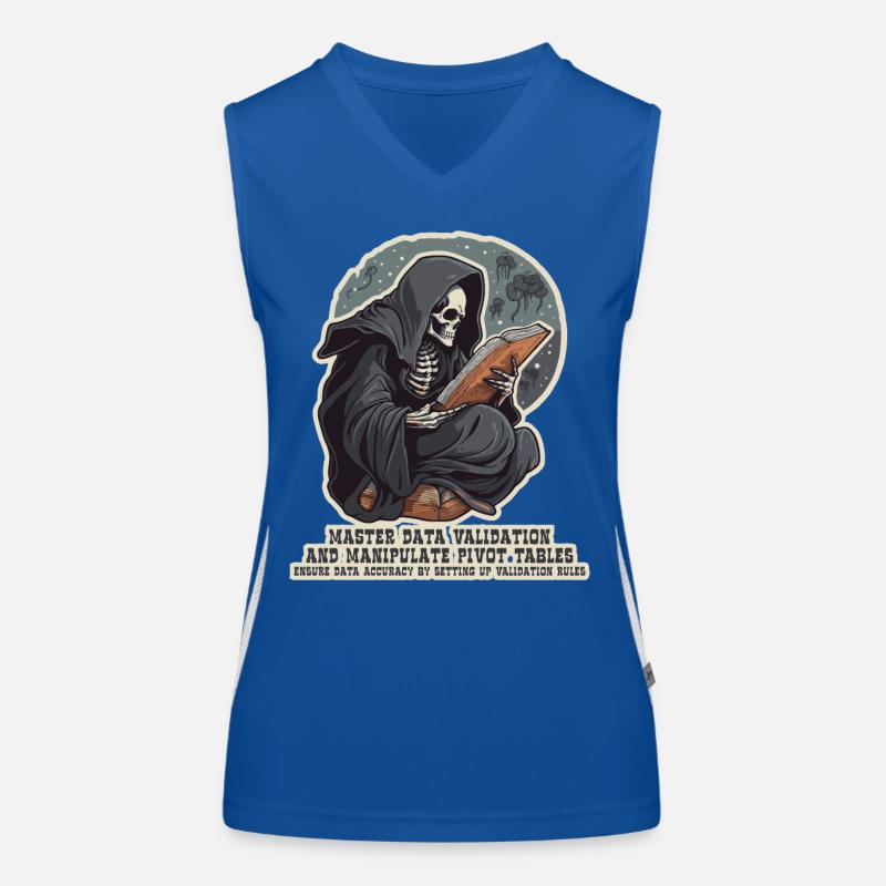 Grim Reaper trains in data analysis Women's Functional Contrast Tank Top