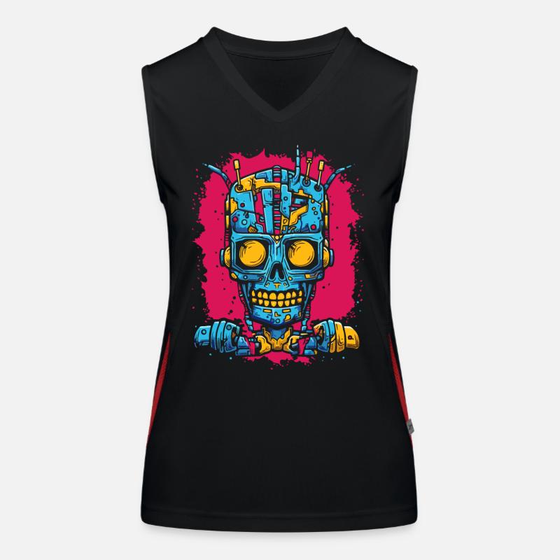 Roboter Cyborg Zombie Funktionelles Kontrast-Tank Top für Frauen