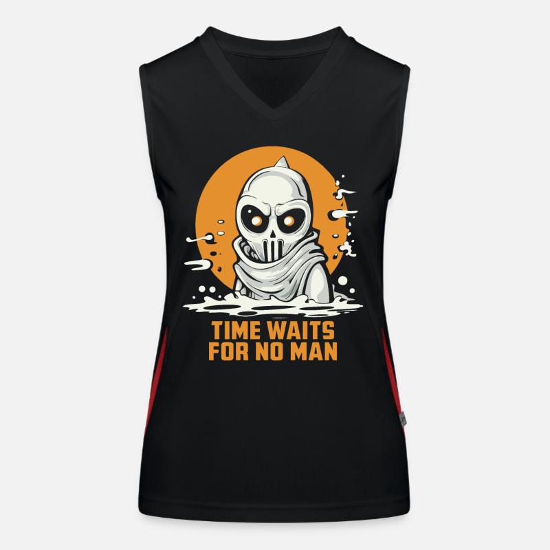 Time waits for no one, a ghost Women's Functional Contrast Tank Top