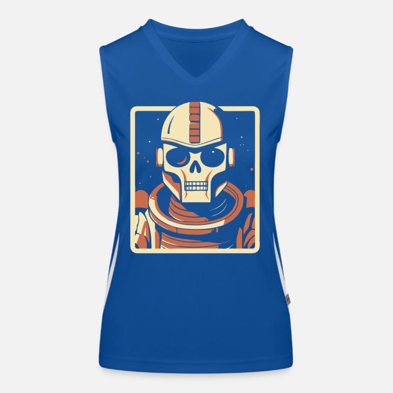Outer Space Skull Astronaut Robot Women's Functional Contrast Tank Top