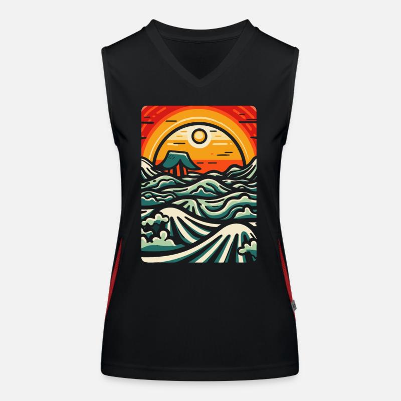 Woodcut Nature Women's Functional Contrast Tank Top
