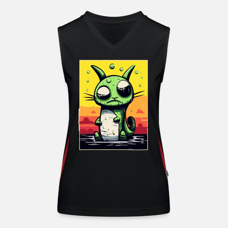 Dizzy and confused pet cat Women's Functional Contrast Tank Top