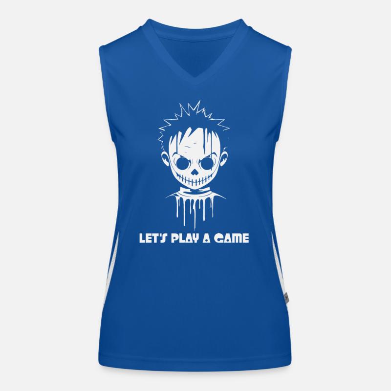 marionnette effrayante : jouons à un jeu Débardeur respirant contrasté Femme