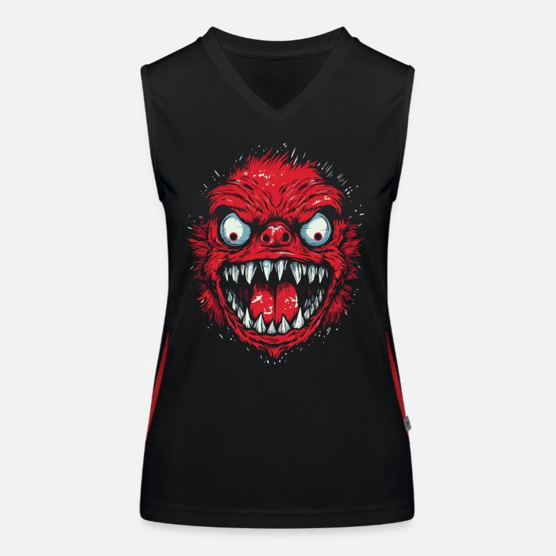 Wütendes rotes Monster Funktionelles Kontrast-Tank Top für Frauen