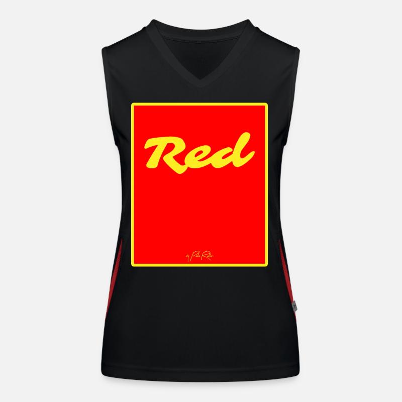 Rot Funktionelles Kontrast-Tank Top für Frauen