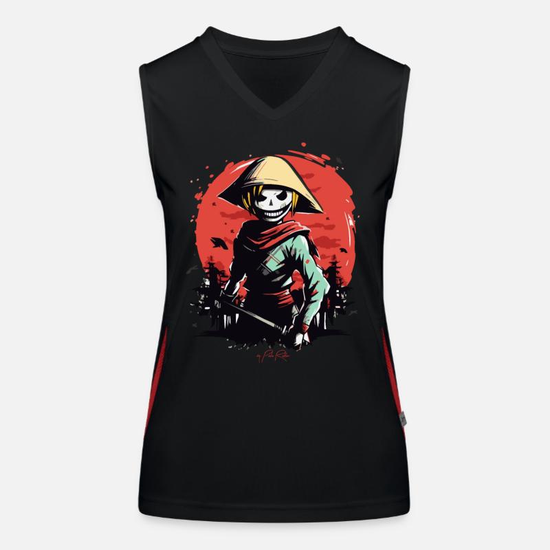 Schlanker Reisbauer Zombie Samurai Funktionelles Kontrast-Tank Top für Frauen