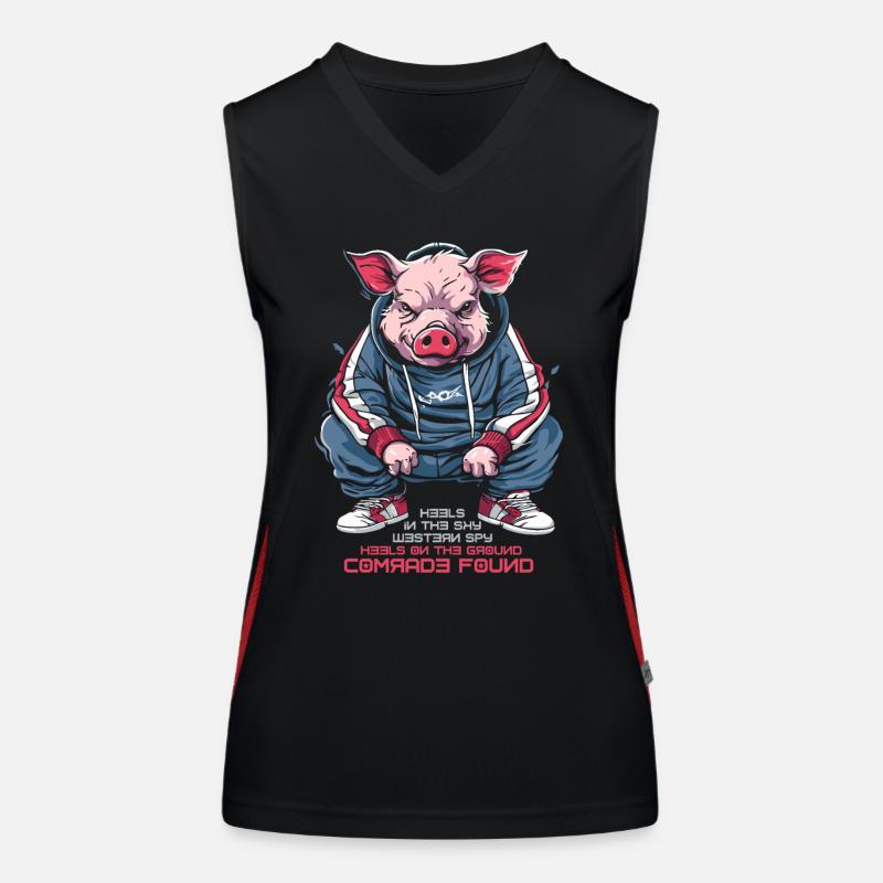 Westen Spion oder Genosse, slawisch Gopnik Schwein Funktionelles Kontrast-Tank Top für Frauen